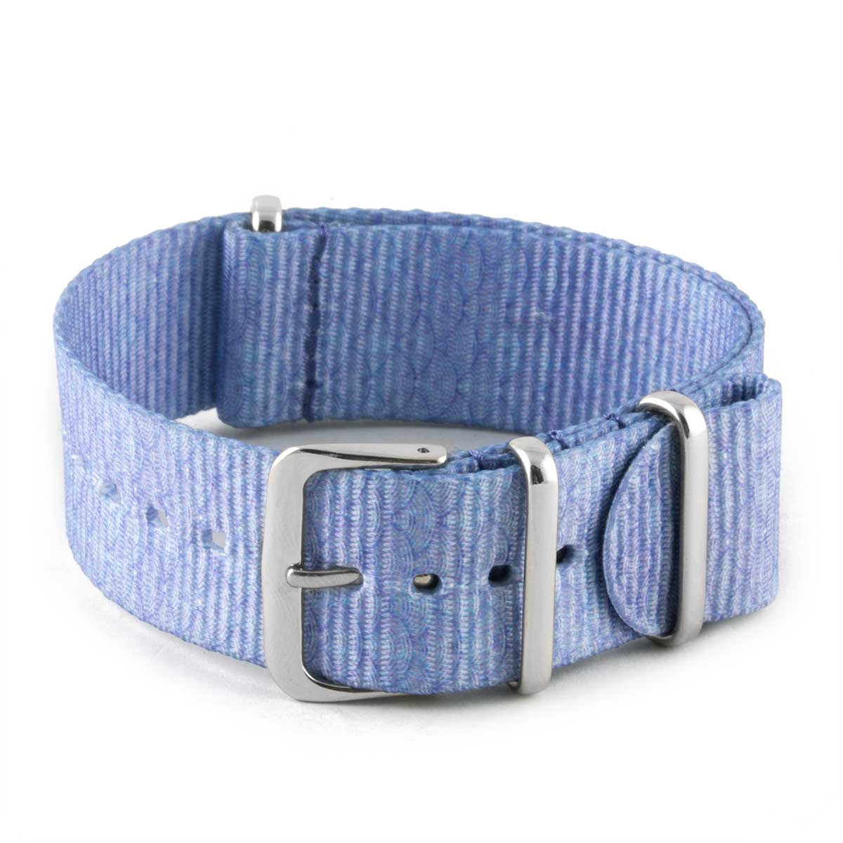 Bracelet montre Nato - Nylon / Tissu - Wall Street (gris, rouge, blanc, bleu) - watch band leather strap - ABP Concept -