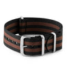 Bracelet-montre Nato - Nylon / Tissu - Rayures 2 couleurs (noir, marron, gris, bleu, rouge, blanc, jaune, beige) - watch band leather strap - ABP Concept -