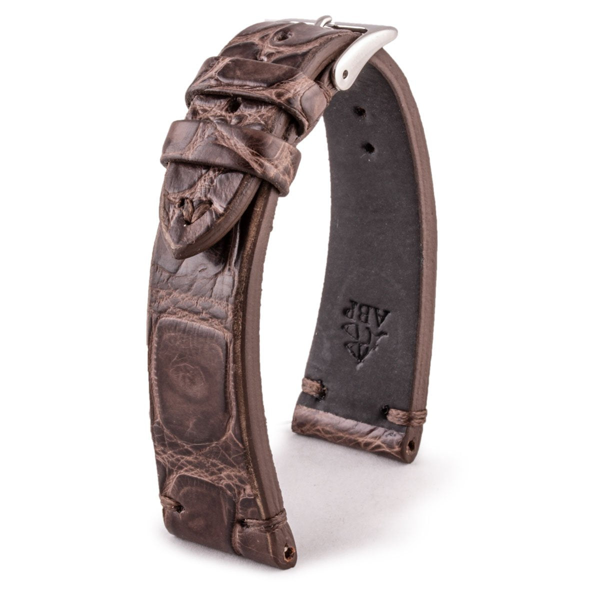Bracelet de montre en alligator marron clair / 100 % fait main Bracelet de montre en alligator marron clair / 100 % fait main