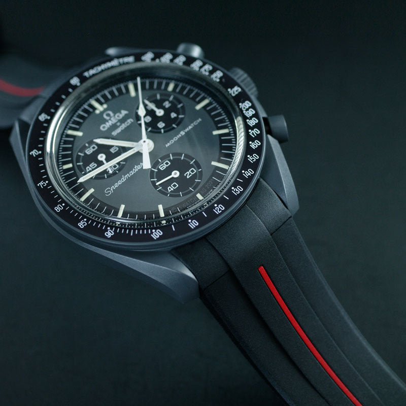 Omega - Rubber B strap for Speedmaster MoonSwatch - Tang buckle series