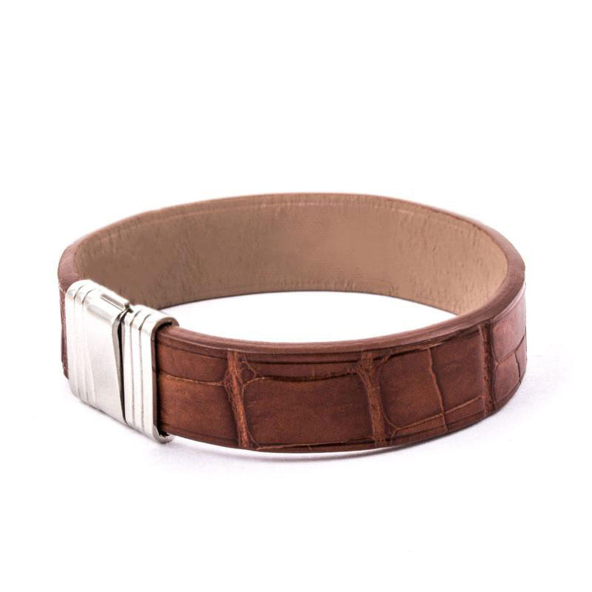 Bracelet Opéra - Bracelet ornemental cuir - Alligator - watch band leather strap - ABP Concept -