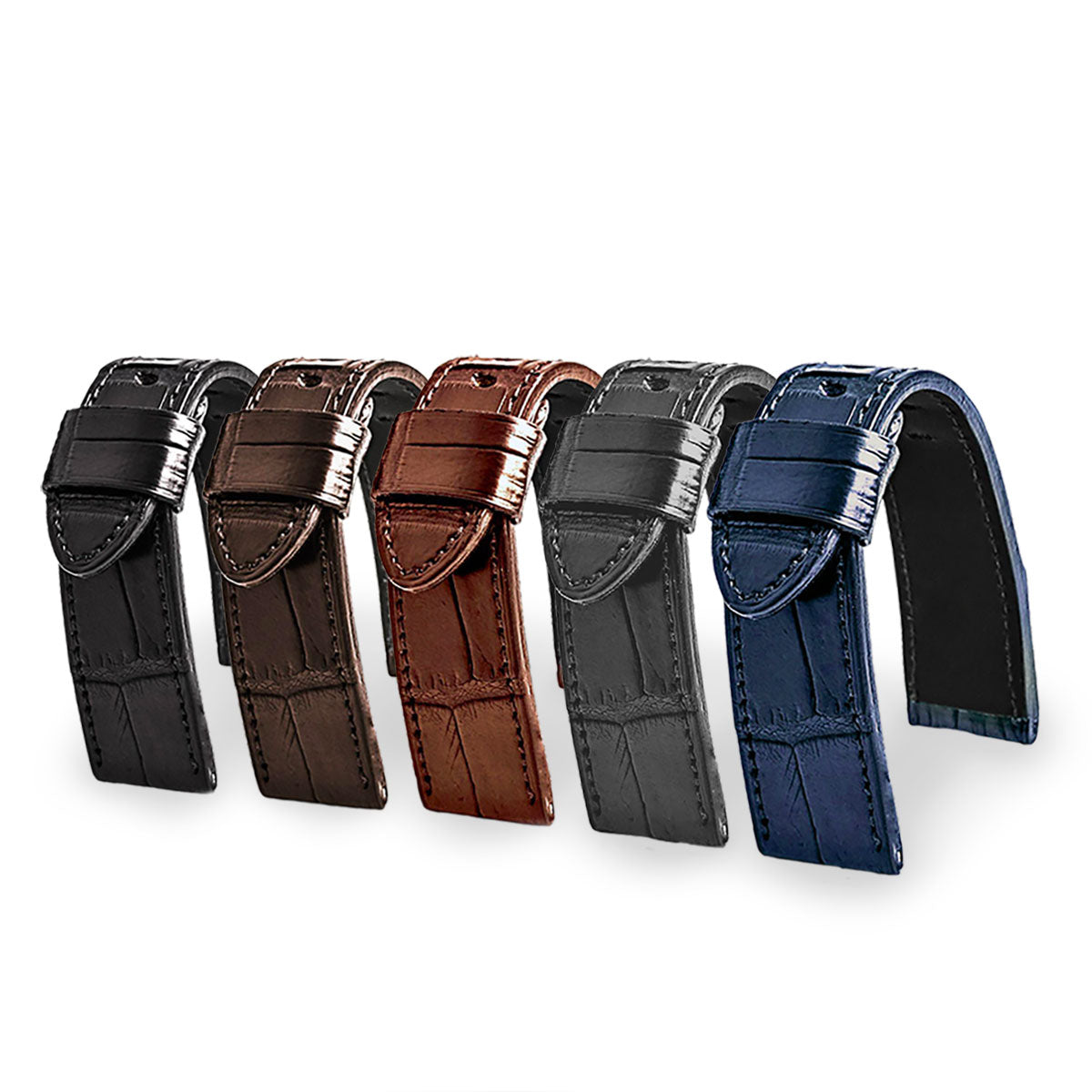 Panerai Luminor - Bracelet de montre cuir - Alligator (noir, marron, gris, bleu) - watch band leather strap - ABP Concept -