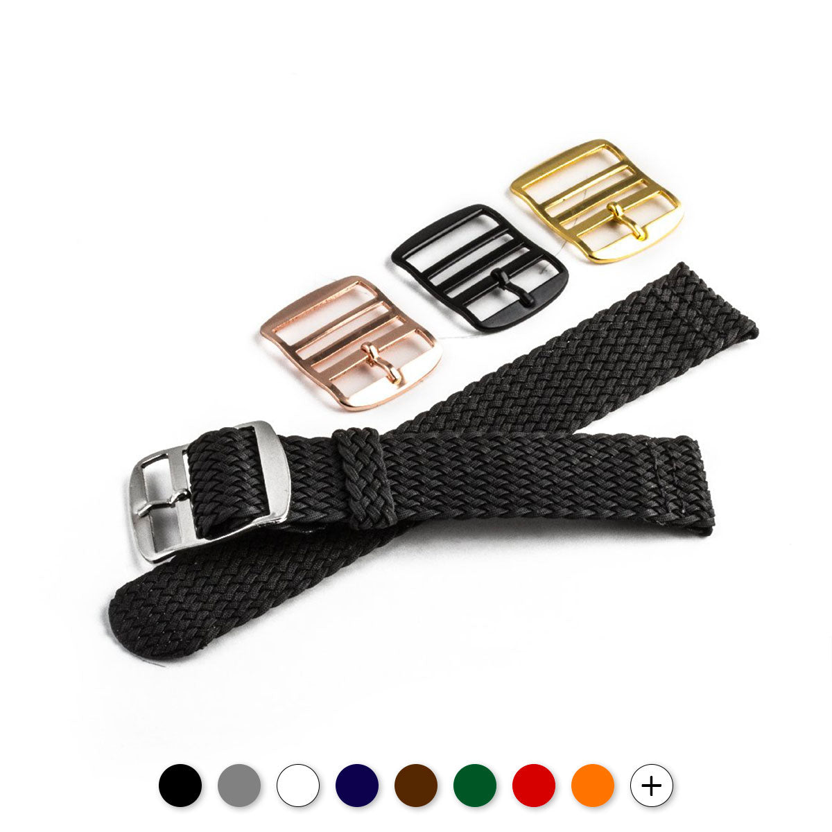 Bracelet pour montre Tissu tressé (jaune, orange, rose saumon, rouge bordeaux, rouge, kaki clair...) - watch band leather strap - ABP Concept -