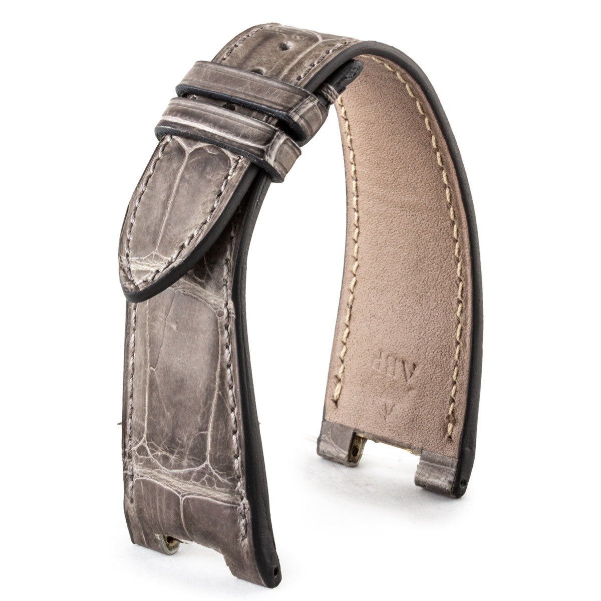Patek Philippe Nautilus - Bracelet de montre cuir - Alligator tannage spécial waxé (marron / gris / miel / bleu) - watch band leather strap - ABP Concept -