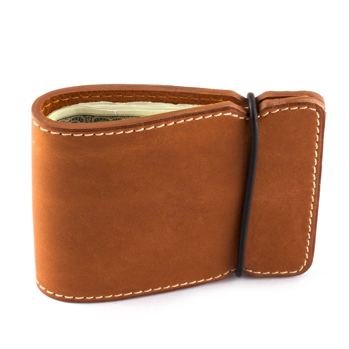 Porte billets cuir "Golf" - Veau barenia marron cognac - watch band leather strap - ABP Concept -