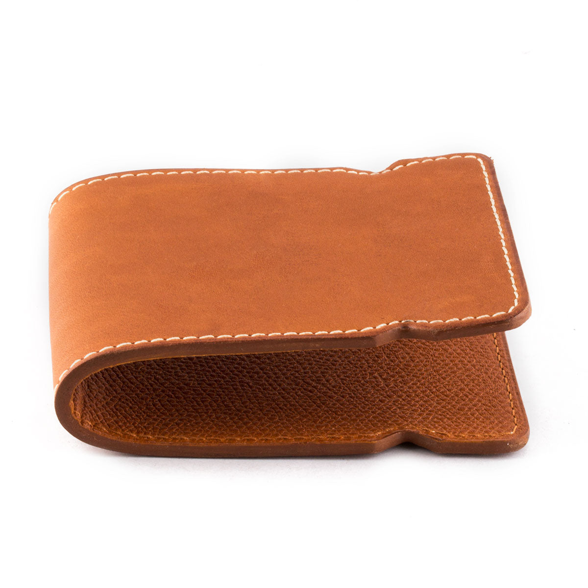 Porte billets cuir "Golf" - Veau barenia marron cognac - watch band leather strap - ABP Concept -