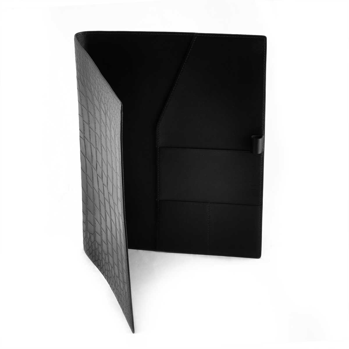 Couverture pour agenda & cahier en cuir - Alligator - watch band leather strap - ABP Concept -