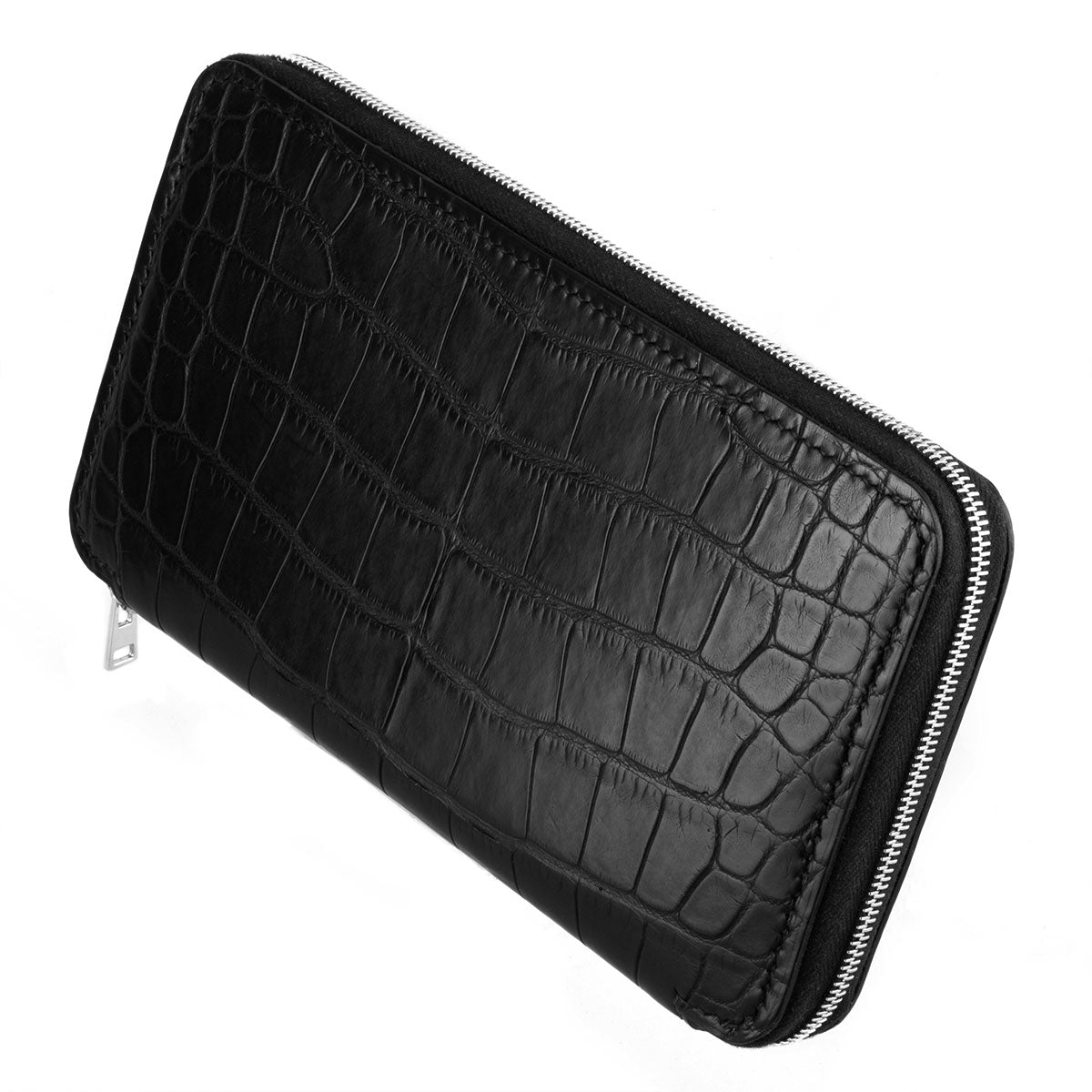 Porte-Feuille zippé « Platinum » - Alligator - watch band leather strap - ABP Concept -