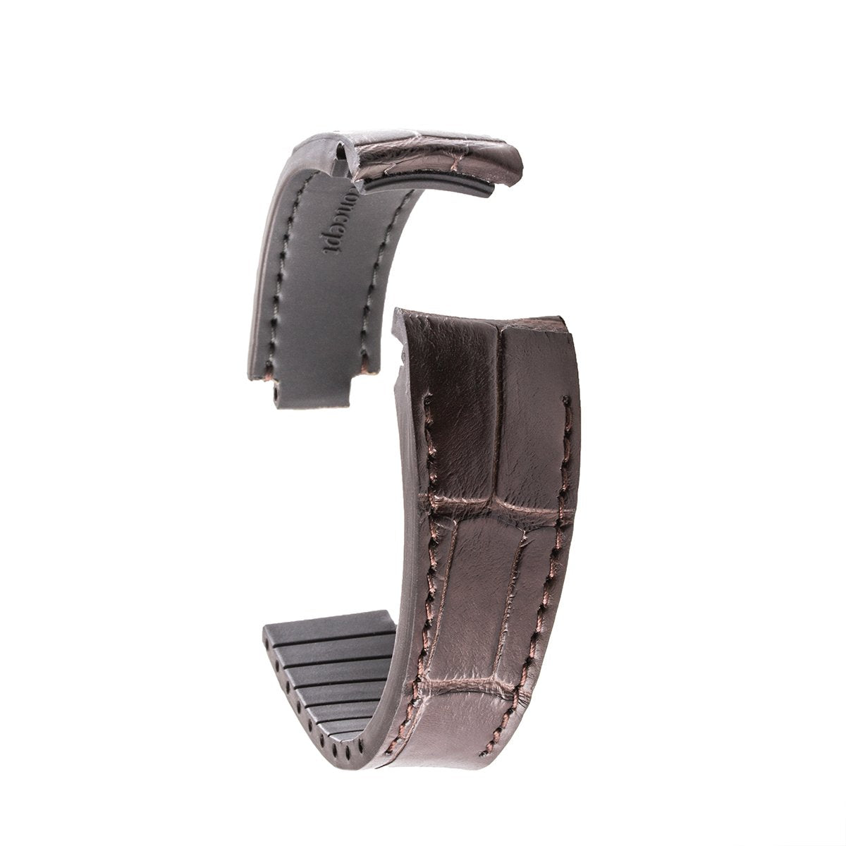 Rolex – Bracelet-montre cuir R Strap – Alligator (noir, gris, marron, bleu, miel, rouge, vert, rose) - watch band leather strap - ABP Concept -