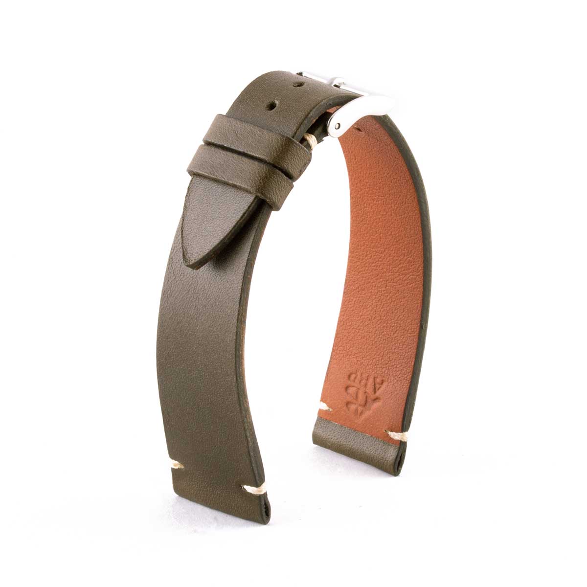 Light Tan Leather Strap with Yellow Stitching for Louis Vuitton