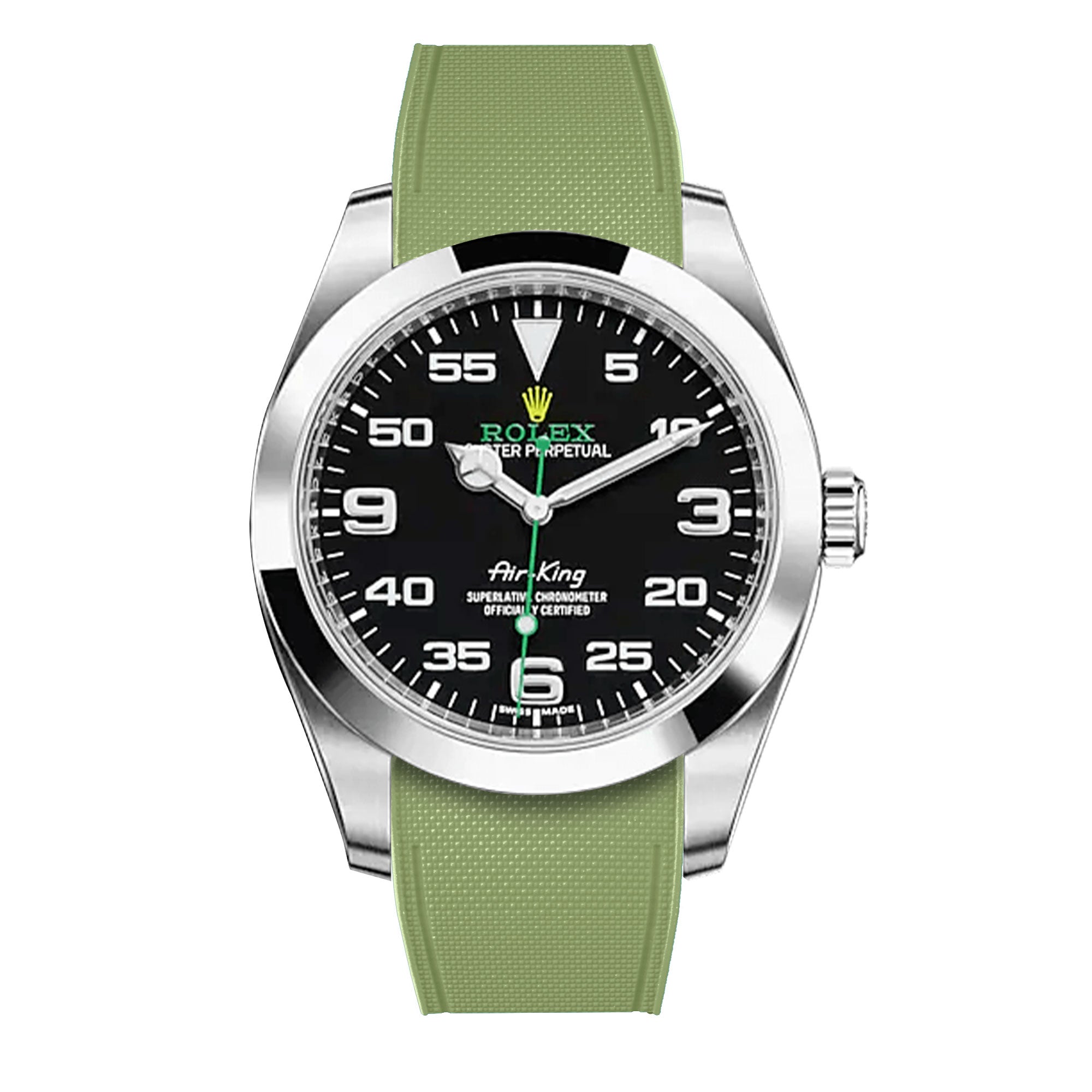 ​Rolex - R Strap Premium – Cordura pattern rubber watch band for Airking & Oyster bracelet