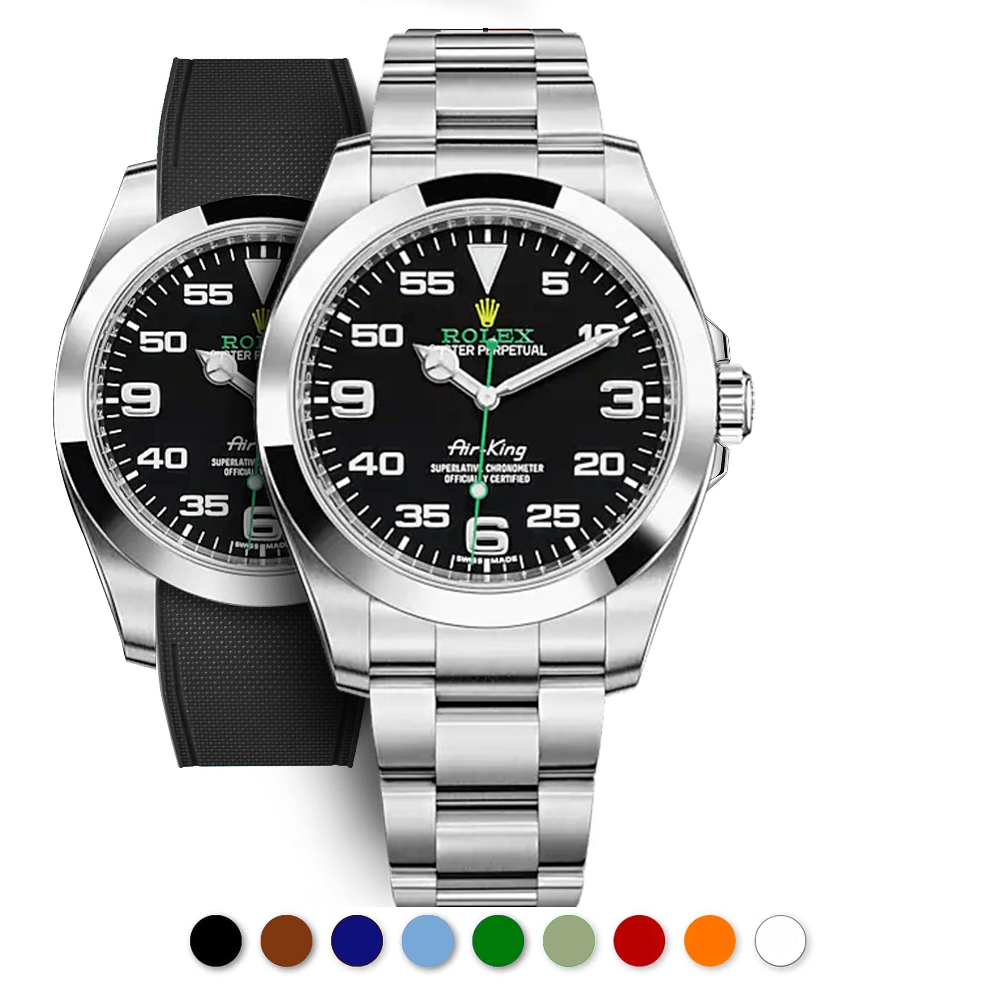 ​Rolex - R Strap Premium – Cordura pattern rubber watch band for Airking & Oyster bracelet