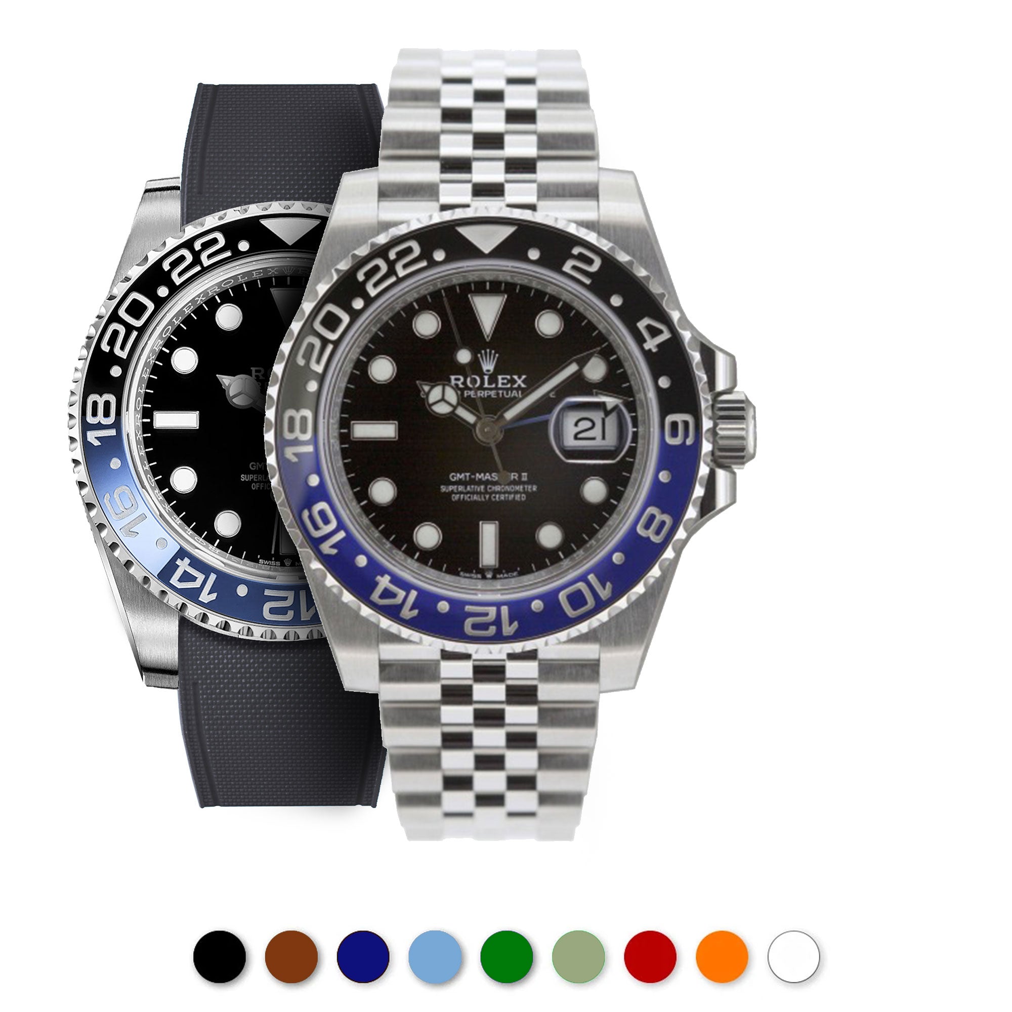 R strap rubber watch band for Rolex GMT Master II ceramic Jubilee