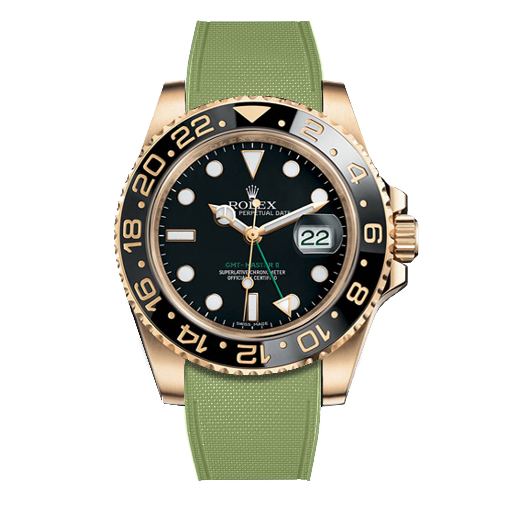 ​Rolex - R Strap Premium – Cordura pattern rubber watch band for GMT Master II ceramic & Oyster bracelet