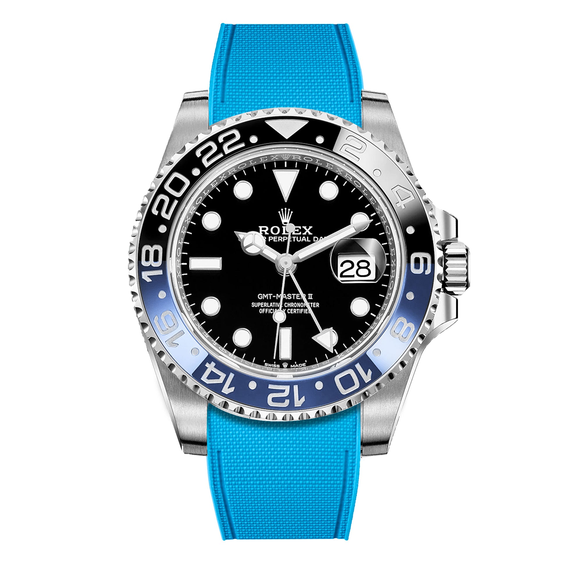 Rolex – R strap Premium - Bracelet-montre caoutchouc motif cordura pour GMT Master II céramique & bracelet Oyster