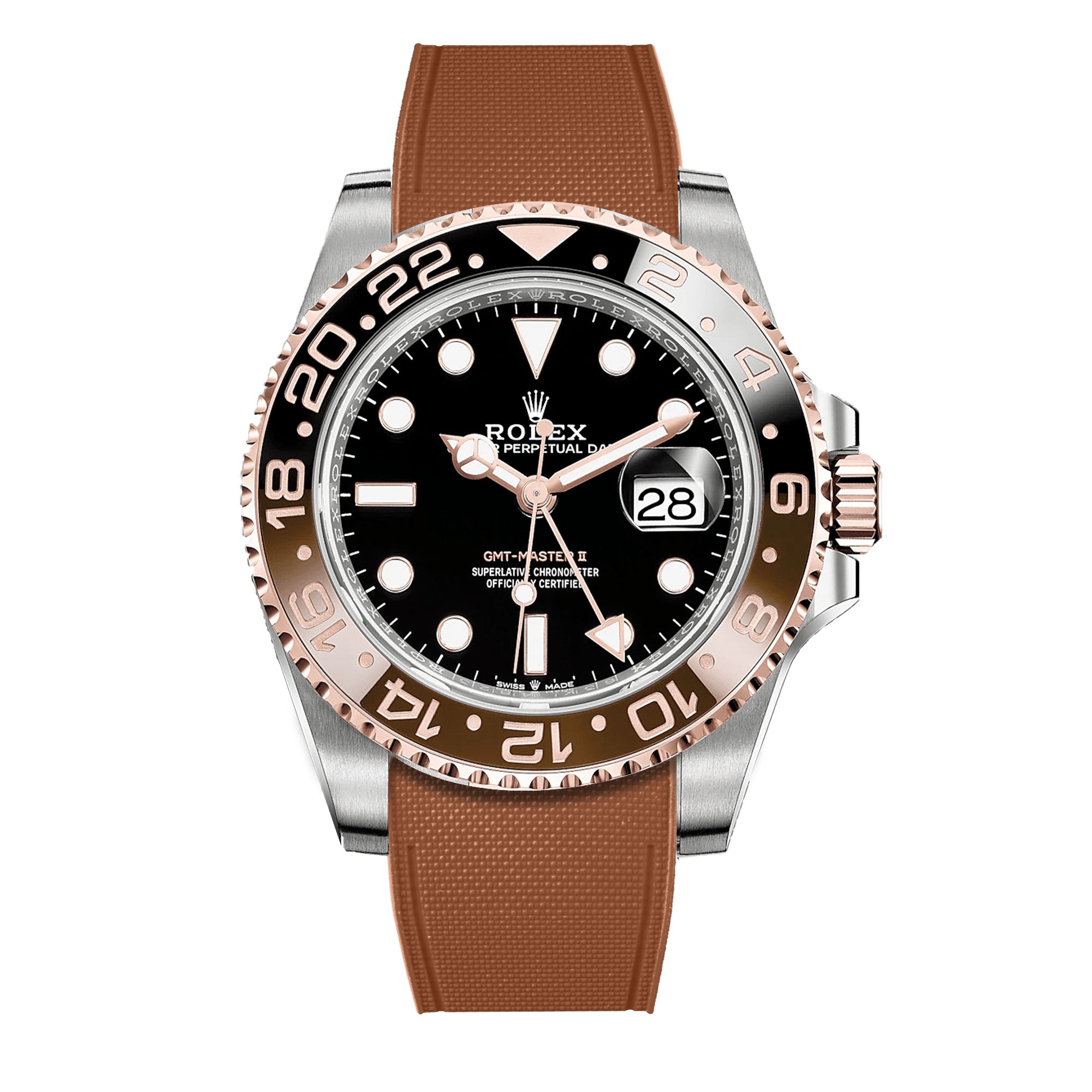 ​Rolex - R Strap Premium – Cordura pattern rubber watch band for GMT Master II ceramic & Oyster bracelet