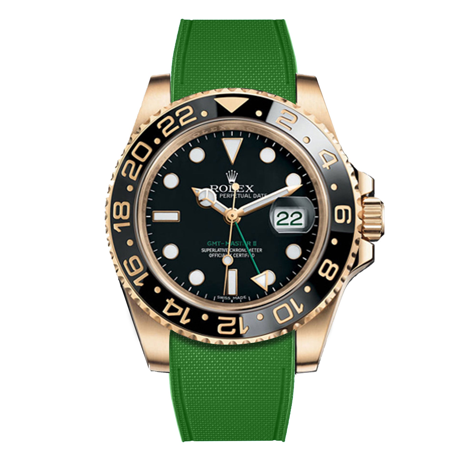 Rolex – R strap Premium - Bracelet-montre caoutchouc motif cordura pour GMT Master II céramique & bracelet Oyster