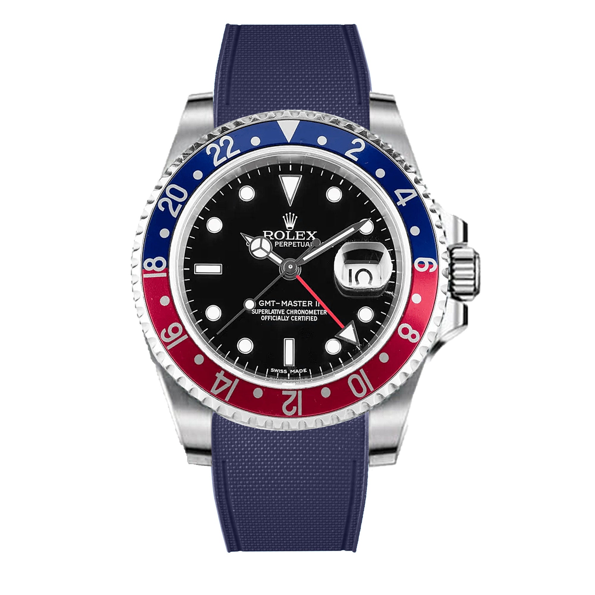 ​Rolex - R Strap Premium – Cordura pattern rubber watch band for GMT Master II non-ceramic & Oyster bracelet