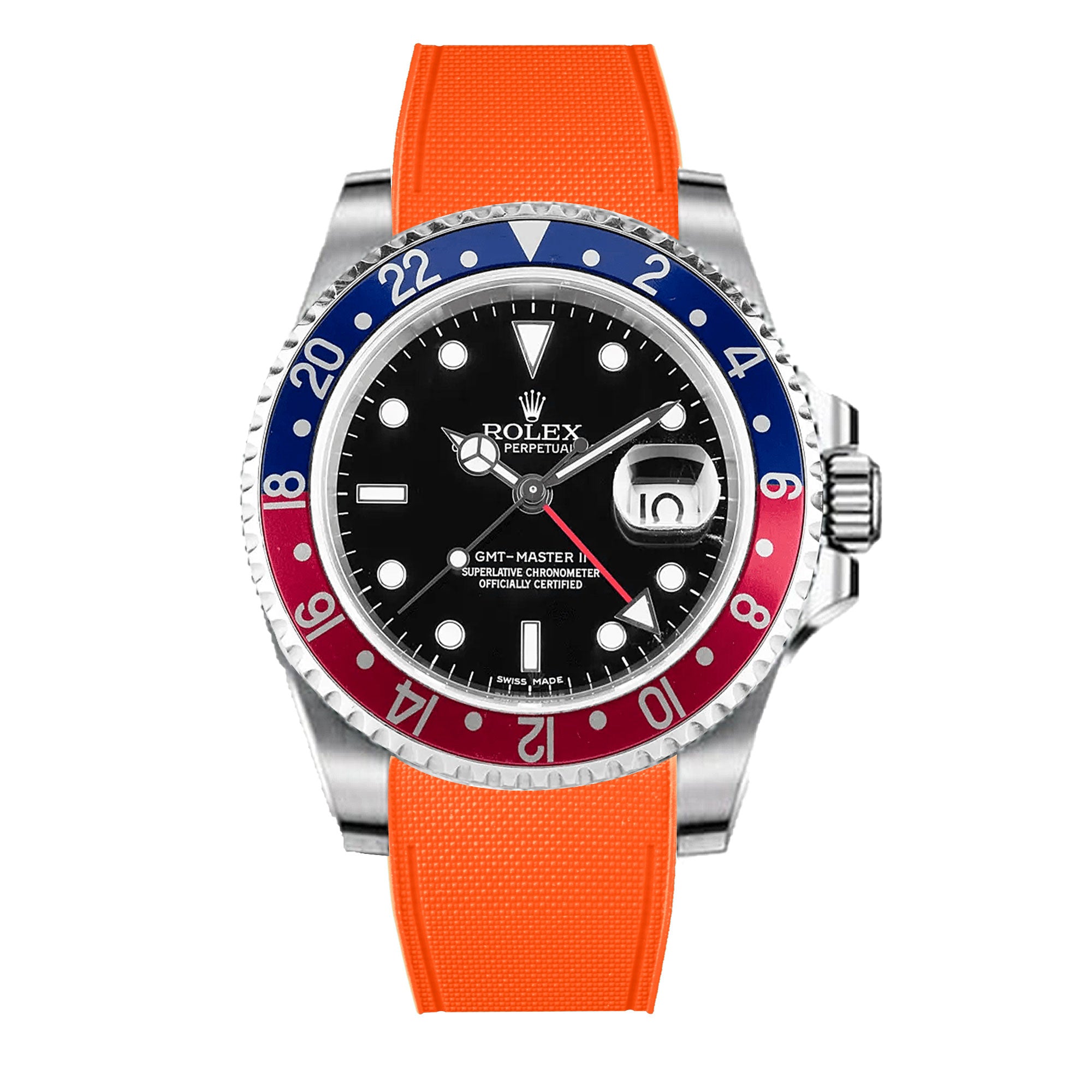 ​Rolex - R Strap Premium – Cordura pattern rubber watch band for GMT Master II non-ceramic & Jubilee strap