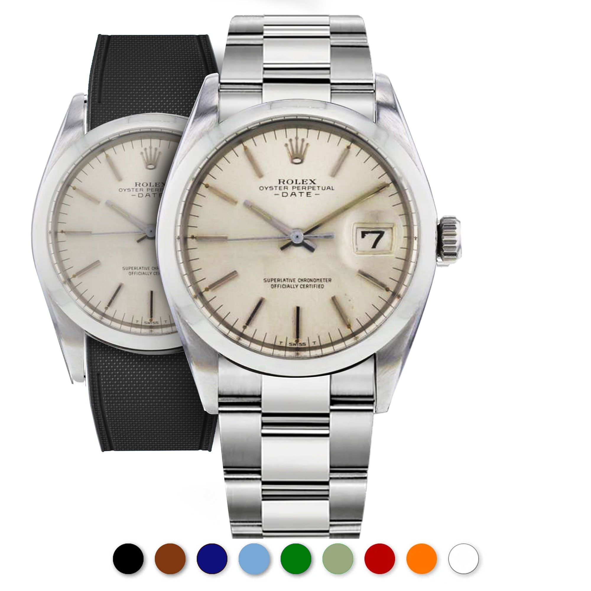 Rolex – R strap Premium - Bracelet-montre caoutchouc motif cordura pour Oyster Perpetual Date 35mm