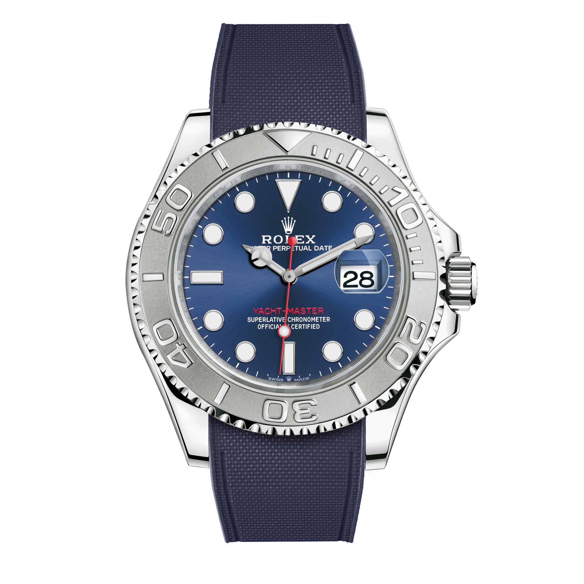 rolex yacht master blue dial rubber strap