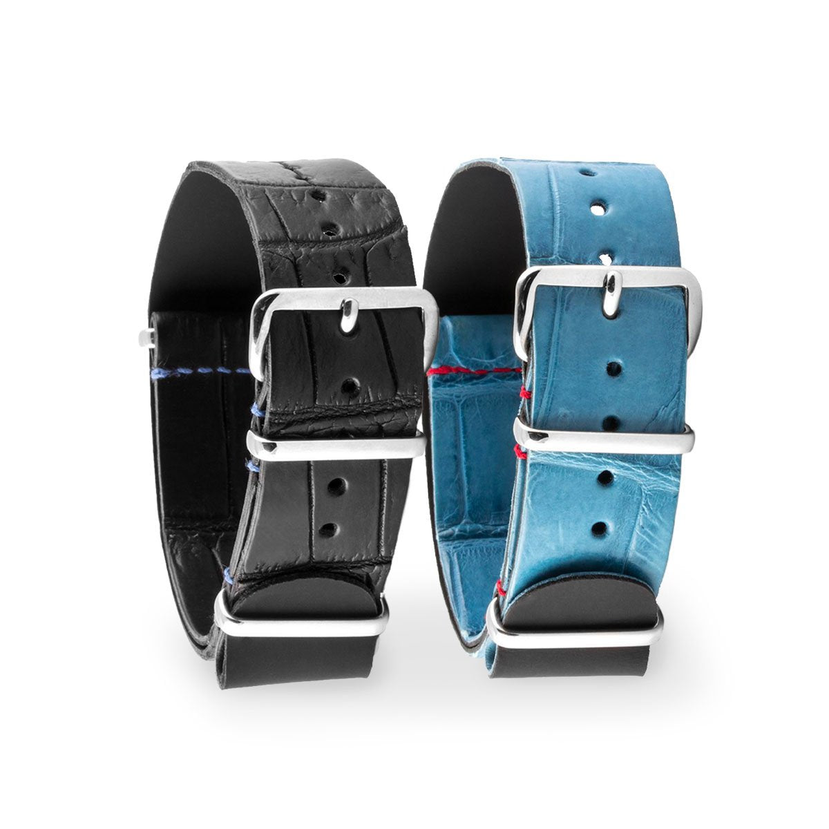 Rolex - Bracelet montre nato - Alligator (noir, bleu) - watch band leather strap - ABP Concept -