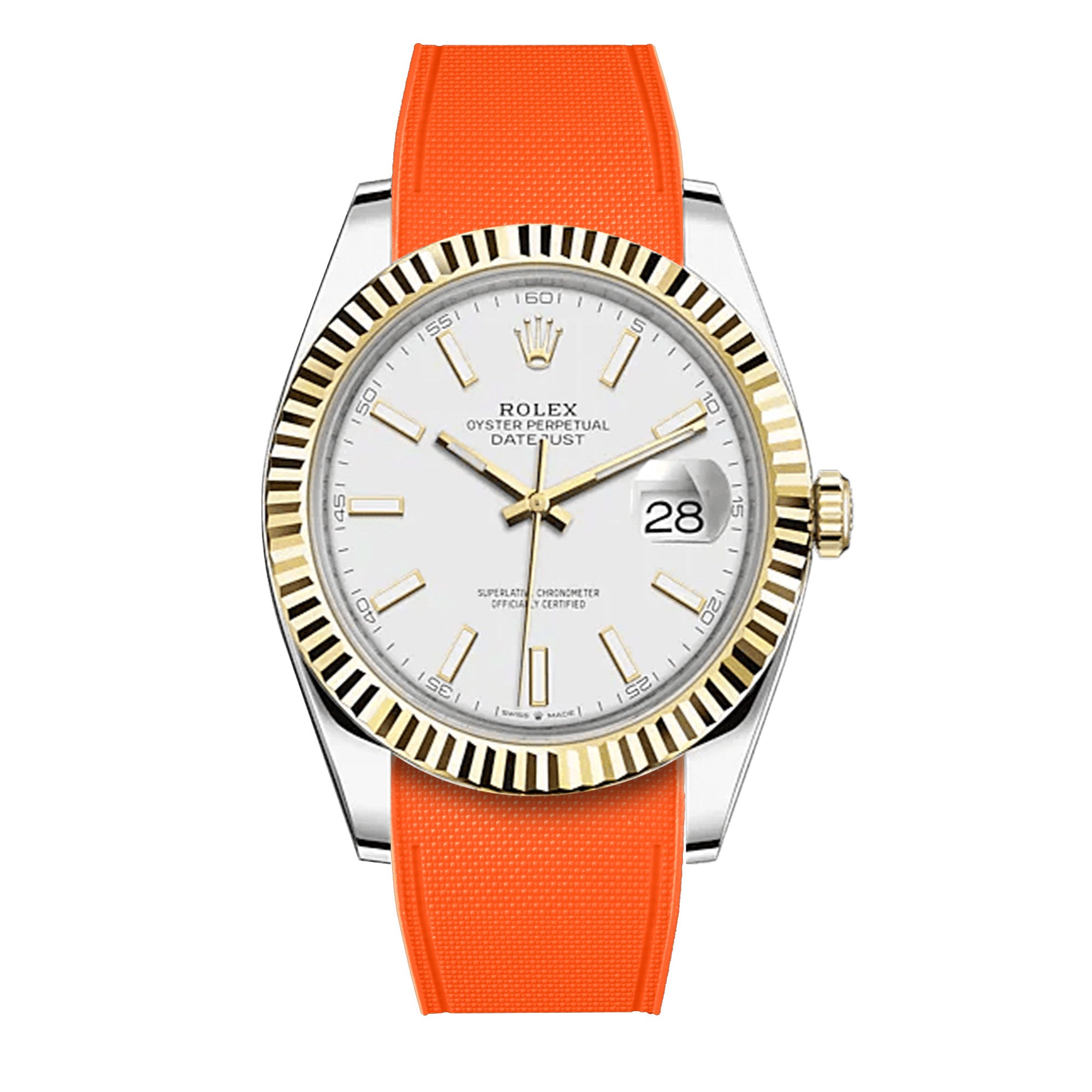 ​Rolex - R Strap Premium – Cordura pattern rubber watch band for Datejust 41mm & Oyster bracelet