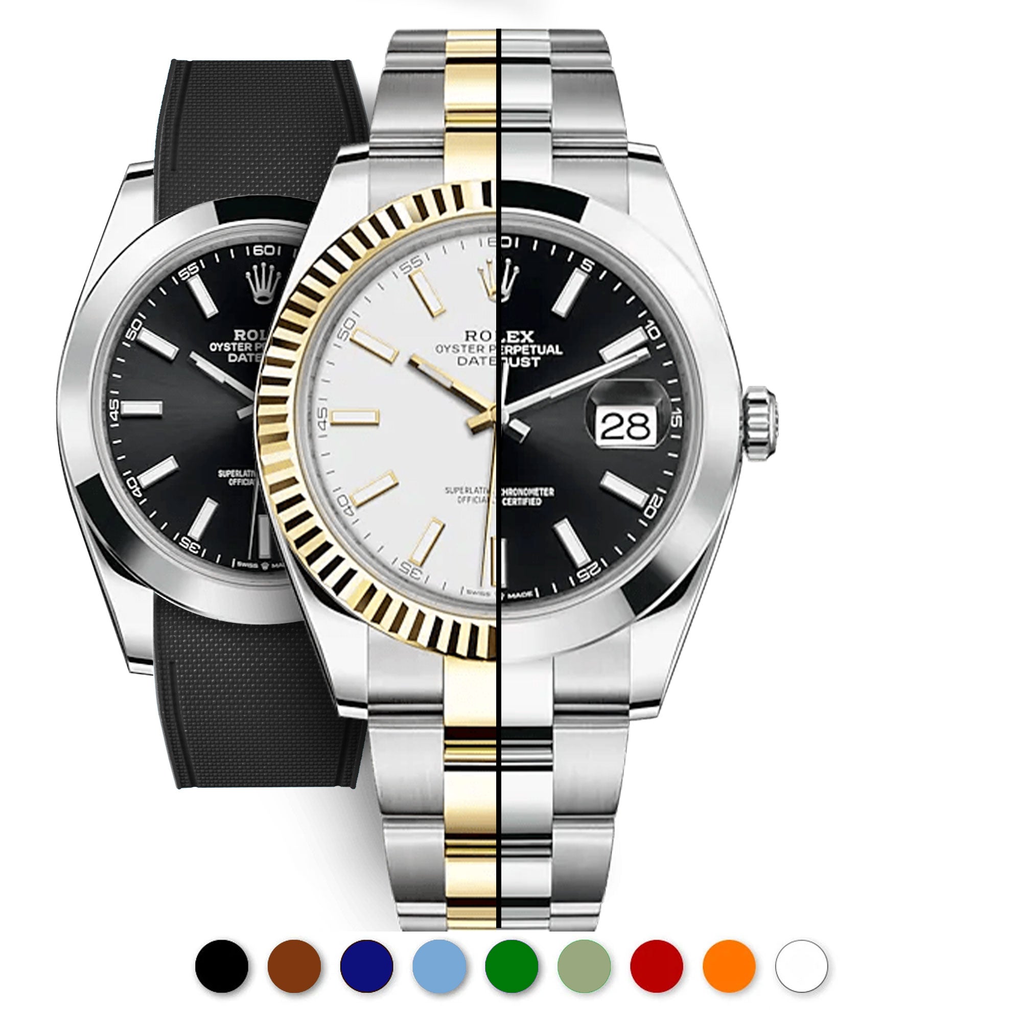 Åben fire gange Pligt R strap rubber watch band for Rolex Datejust 41mm & Oyster bracelet – ABP  Concept