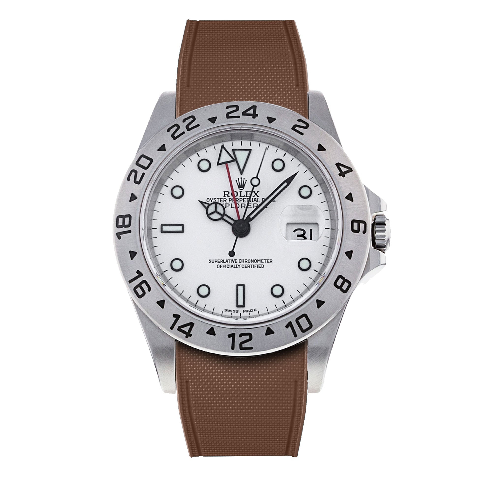 ​Rolex - R Strap Premium – Cordura pattern rubber watch band for Explorer II 40mm (16570) & Oyster bracelet