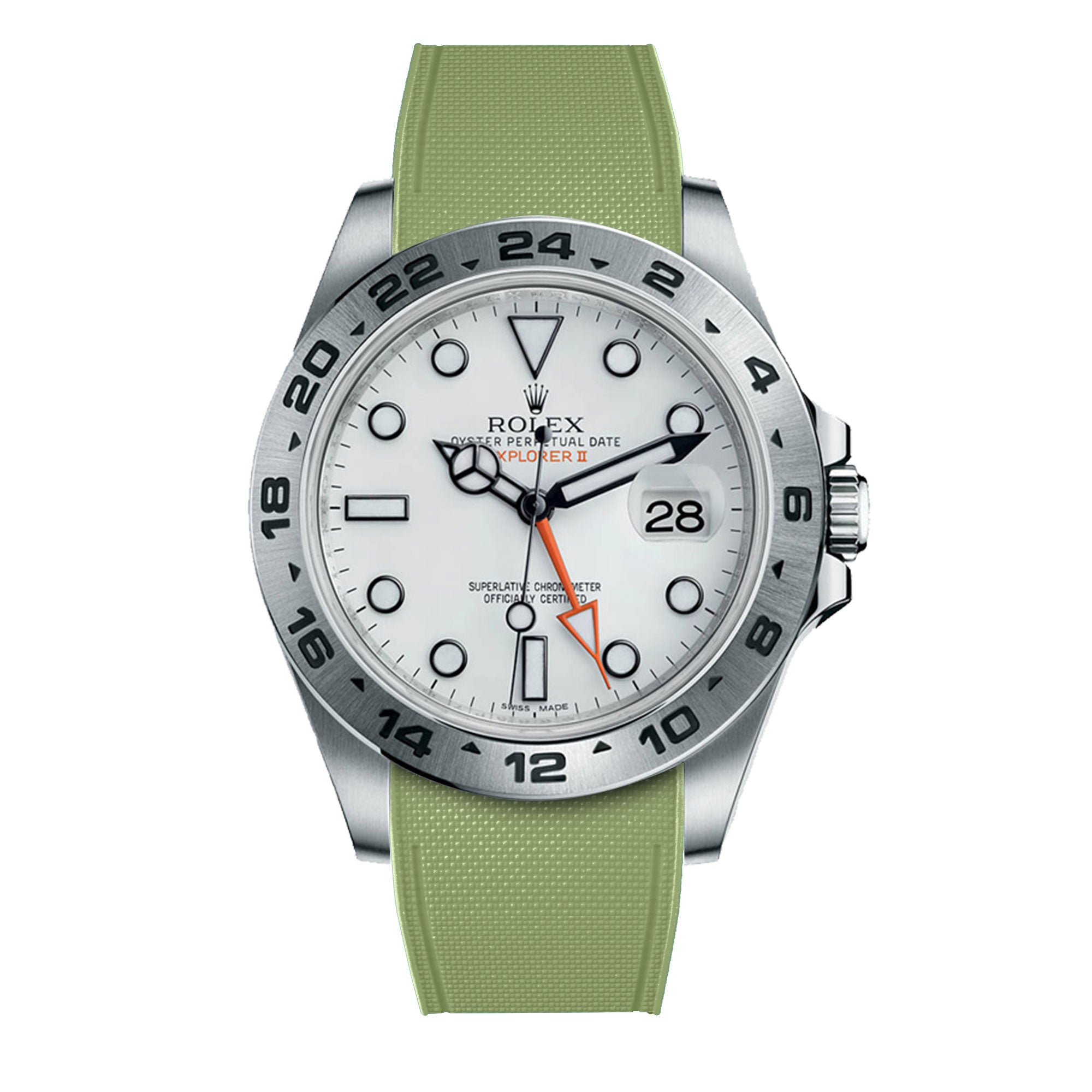 ​Rolex - R Strap Premium – Cordura pattern rubber watch band for Explorer II 42mm (216570) & Oyster bracelet