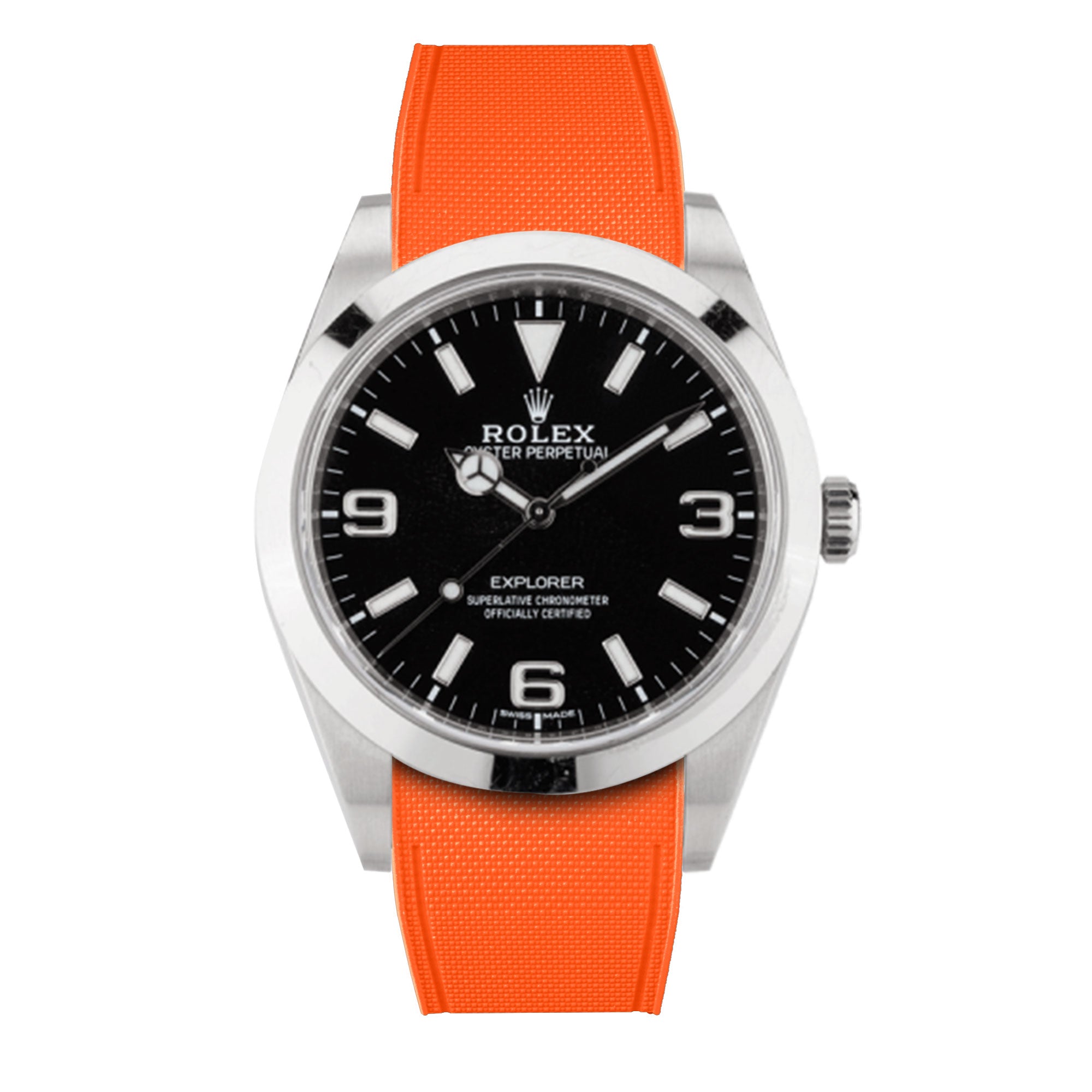 ​Rolex - R Strap Premium – Cordura pattern rubber watch band for Explorer I 39mm  ref. 214270& Oyster bracelet