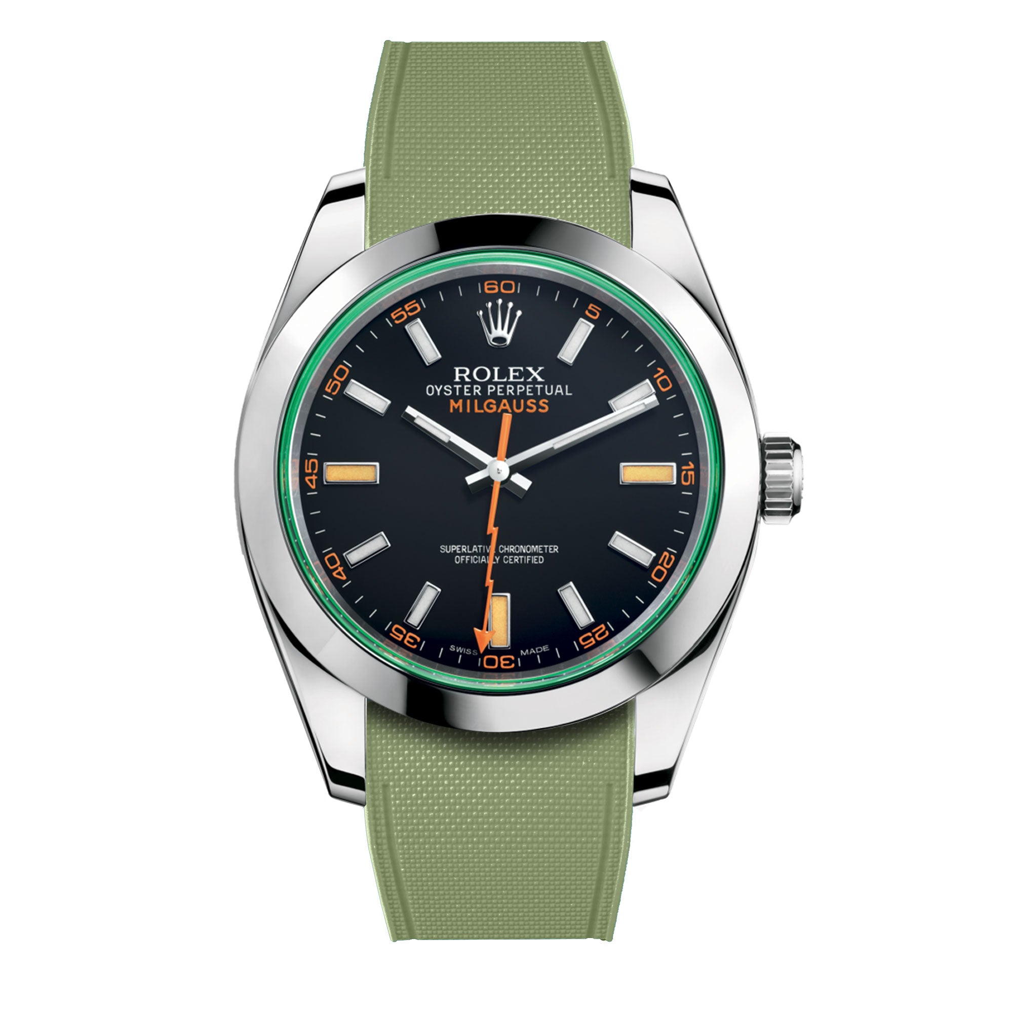 ​Rolex - R Strap Premium – Cordura pattern rubber watch band for Milgauss 40mm & Oyster bracelet