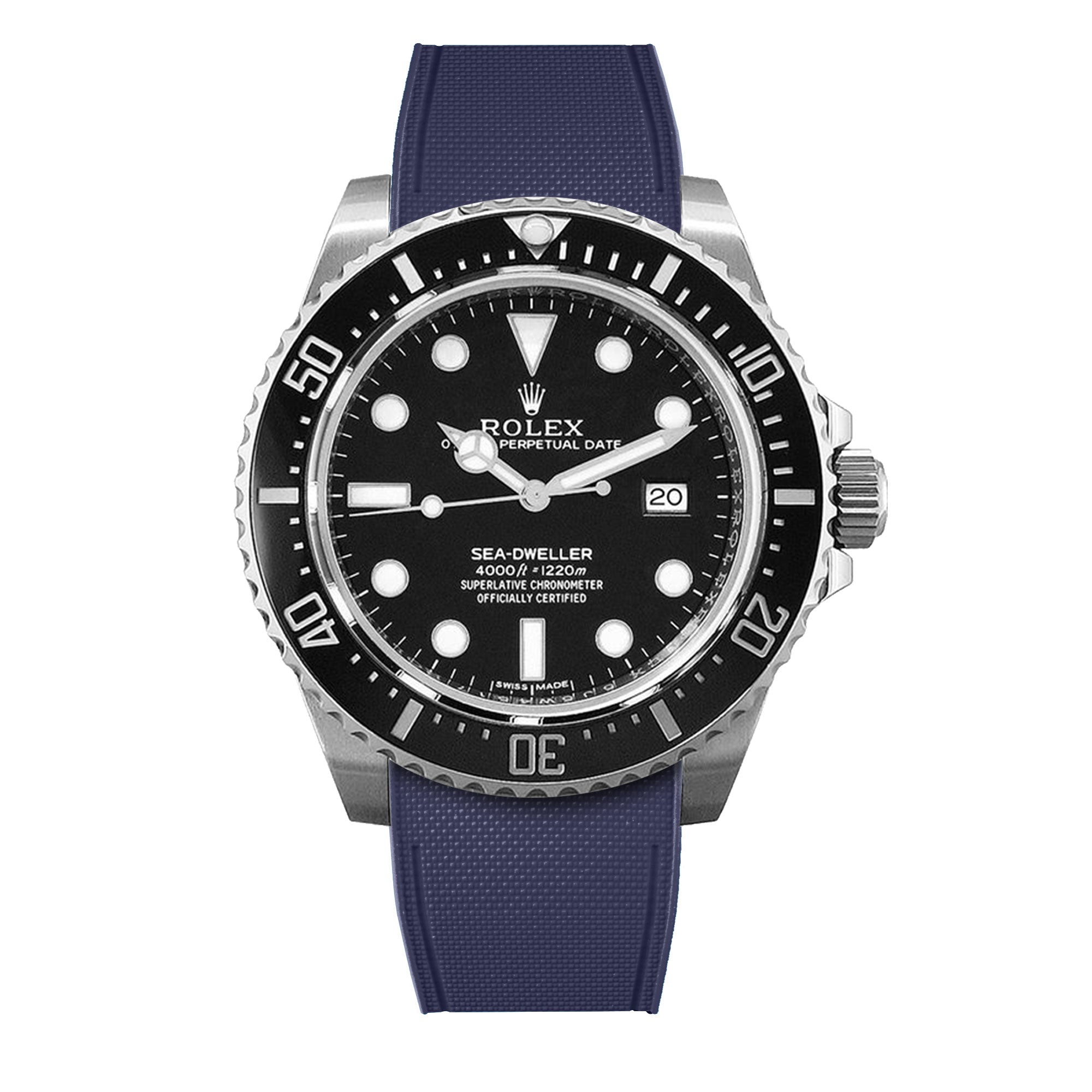 strap watch band for ﻿Rolex Sea 4000, 40mm ceramic glidelock – ABP Concept