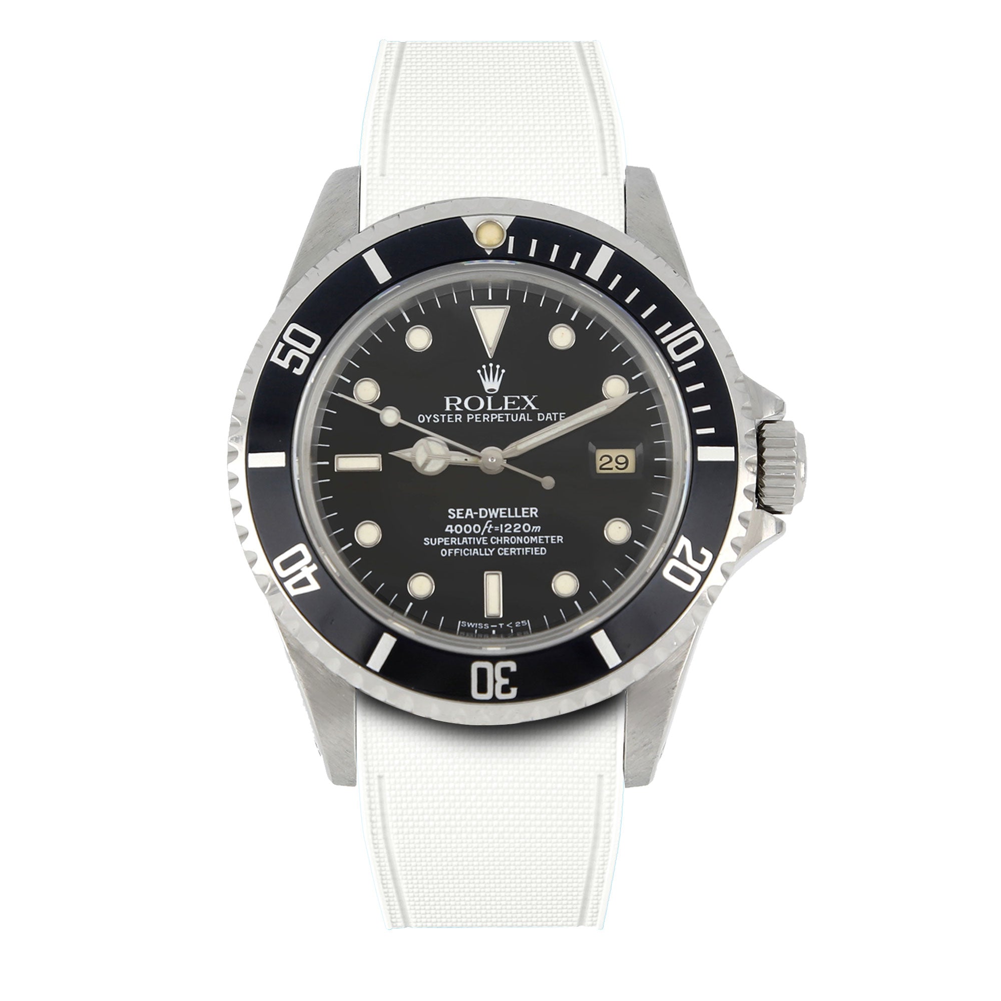 Rolex – R strap Premium - Bracelet-montre caoutchouc motif cordura pour Sea Dweller 40mm non-ceramique 16600 & boucle Oyster