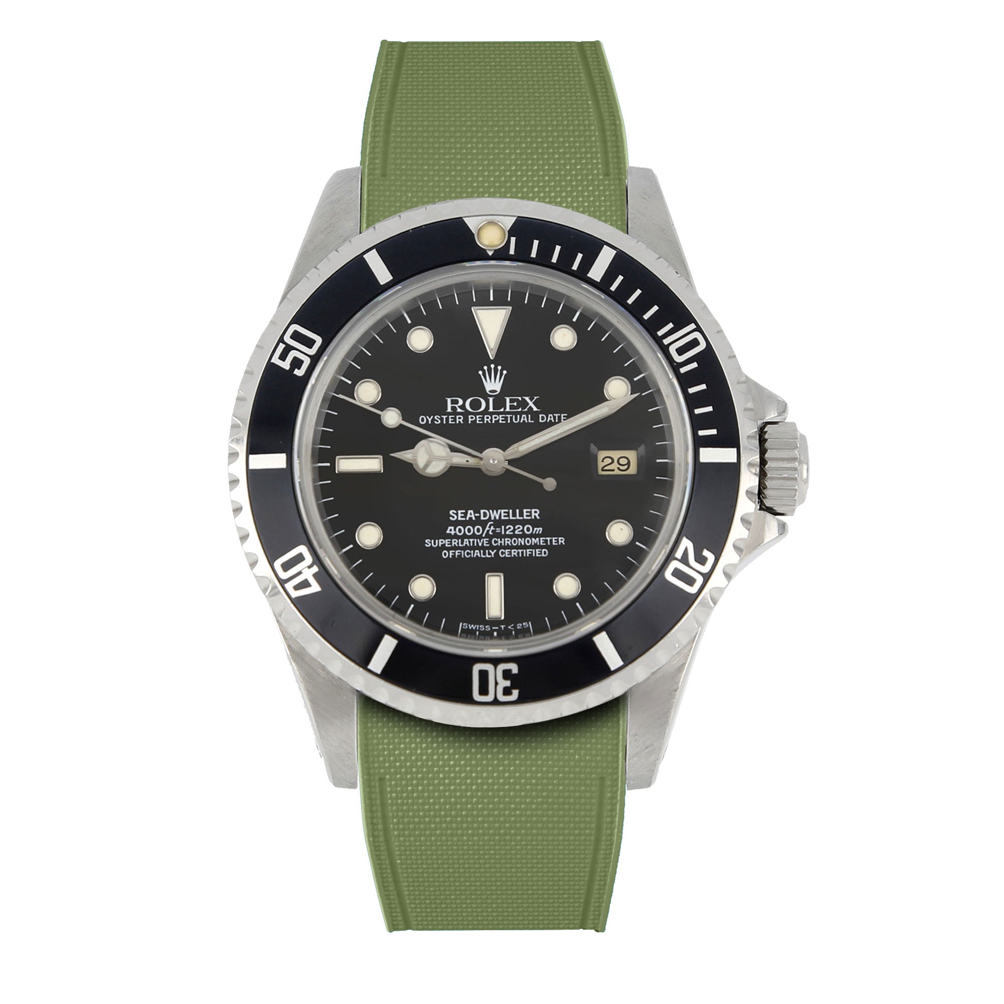 ​Rolex - R Strap Premium – Cordura pattern rubber watch band for Sea Dweller 40mm non-ceramic 16600 & Oyster clasp.