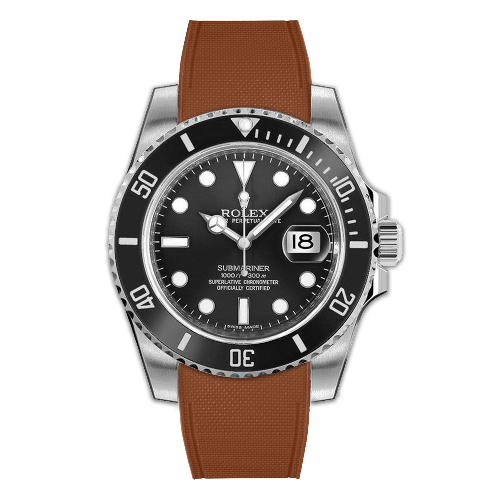 Rolex – R strap Premium - Bracelet-montre caoutchouc motif cordura pour Submariner 40mm ceramique (2010 - 2019) & boucle Glidelock