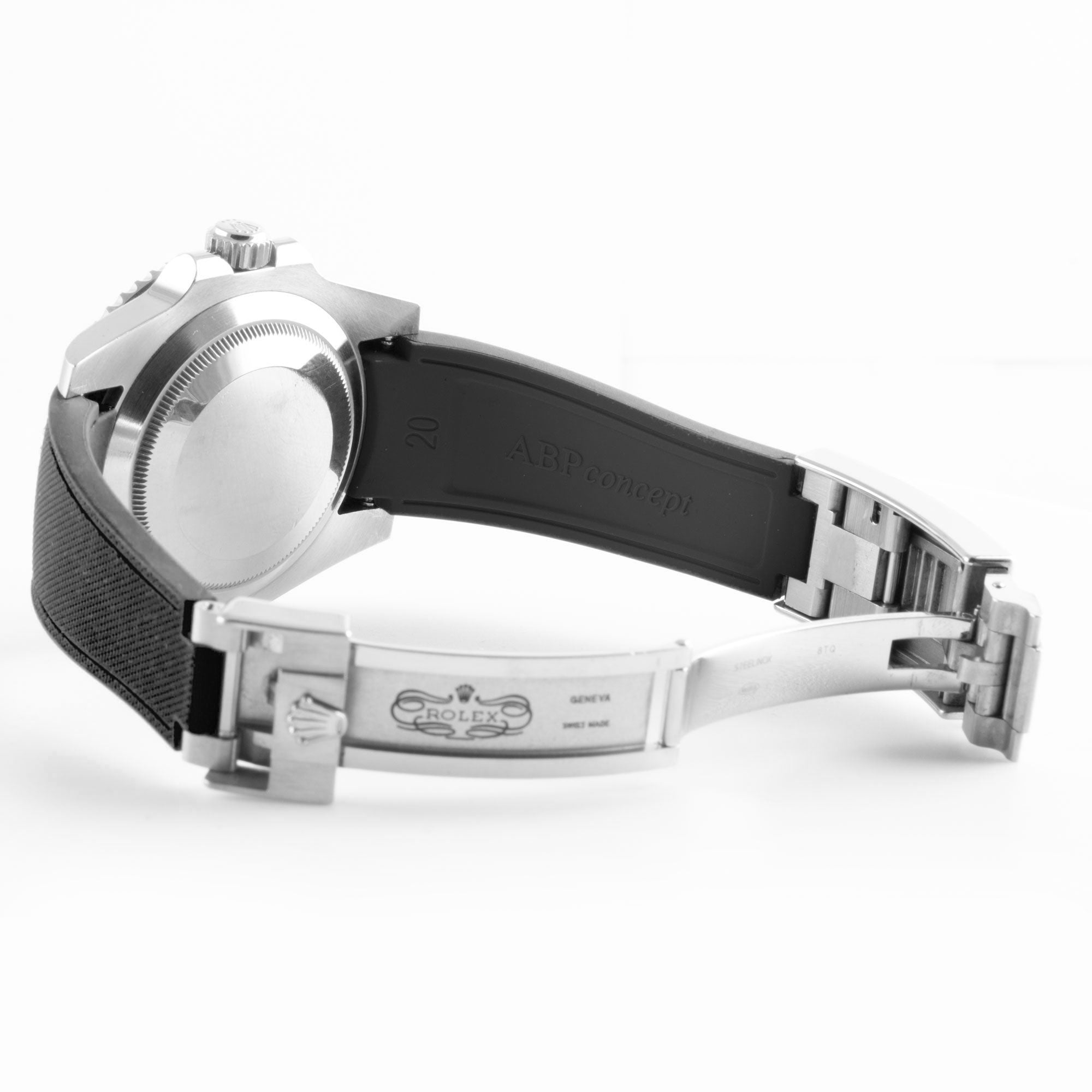 Rolex – R strap Premium - Bracelet-montre caoutchouc motif cordura pour Sea Dweller 4000, 40mm ceramique & boucle Glidelock