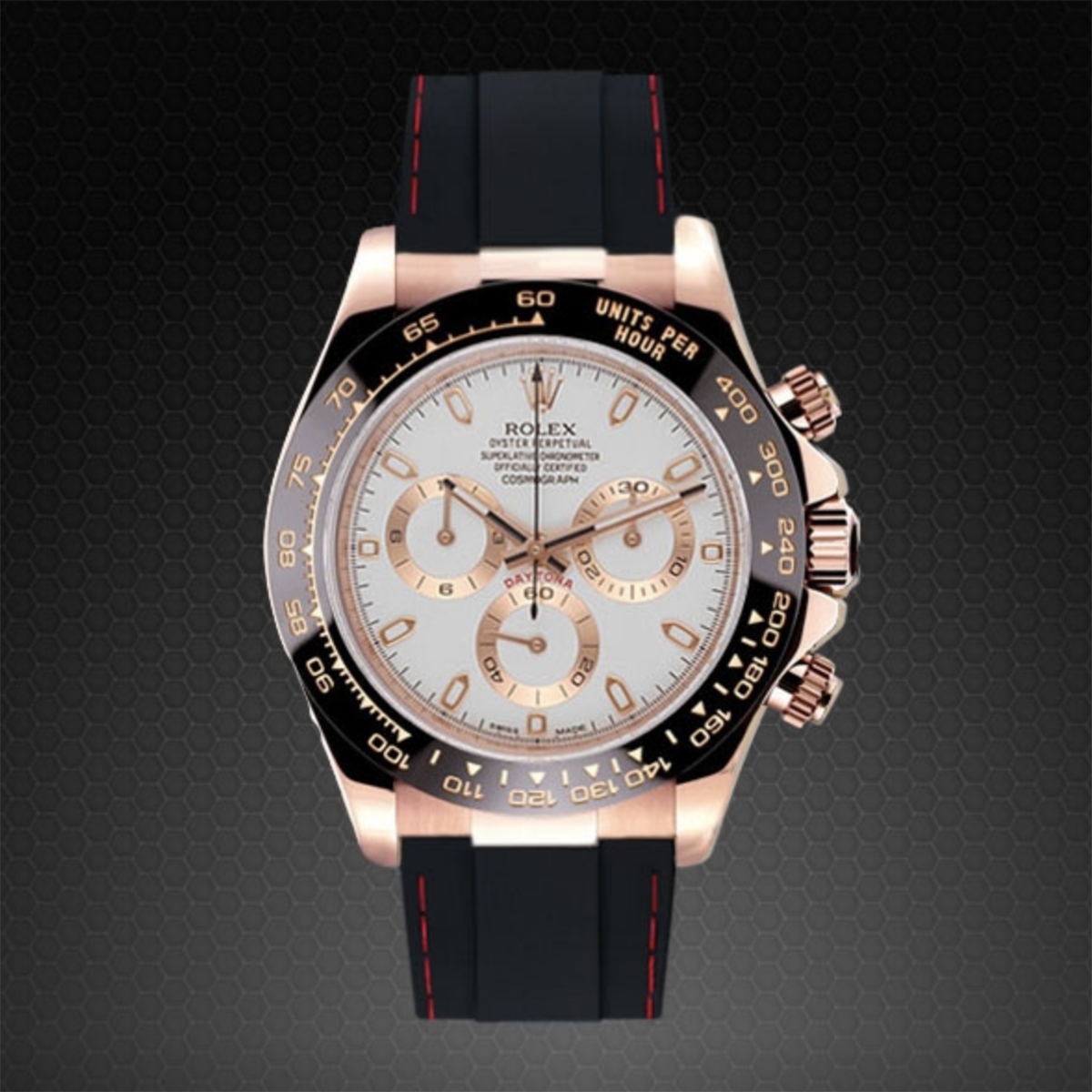 Rolex - Rubber B - Bracelet caoutchouc pour Daytona rose gold cuir - watch band leather strap - ABP Concept -