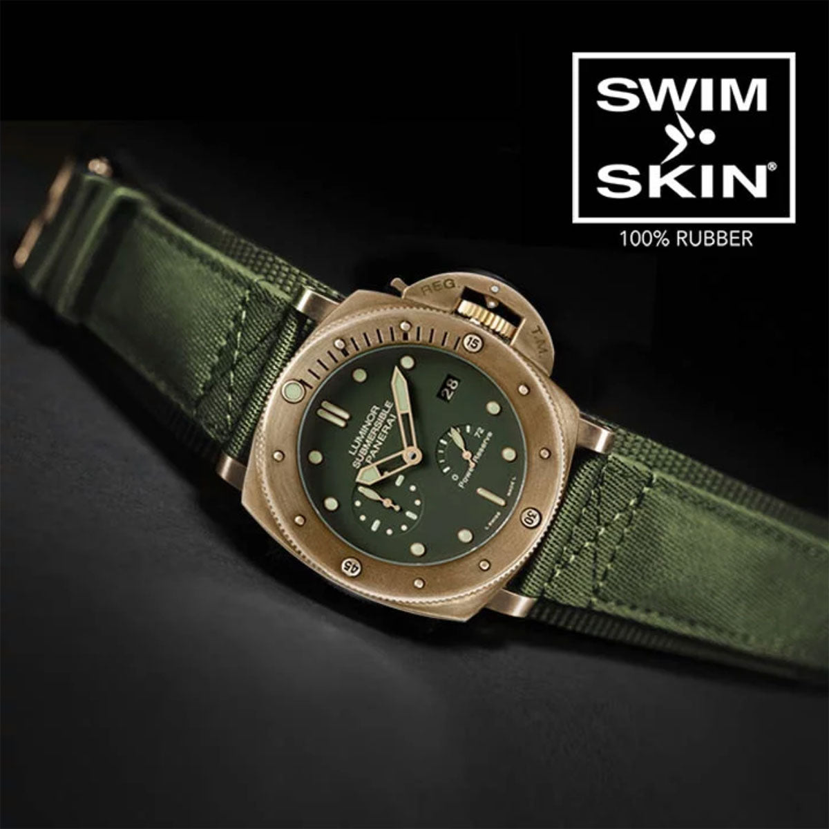 Watch Strap Panerai Green Rubber Strap Panerai Rubber B Strap For