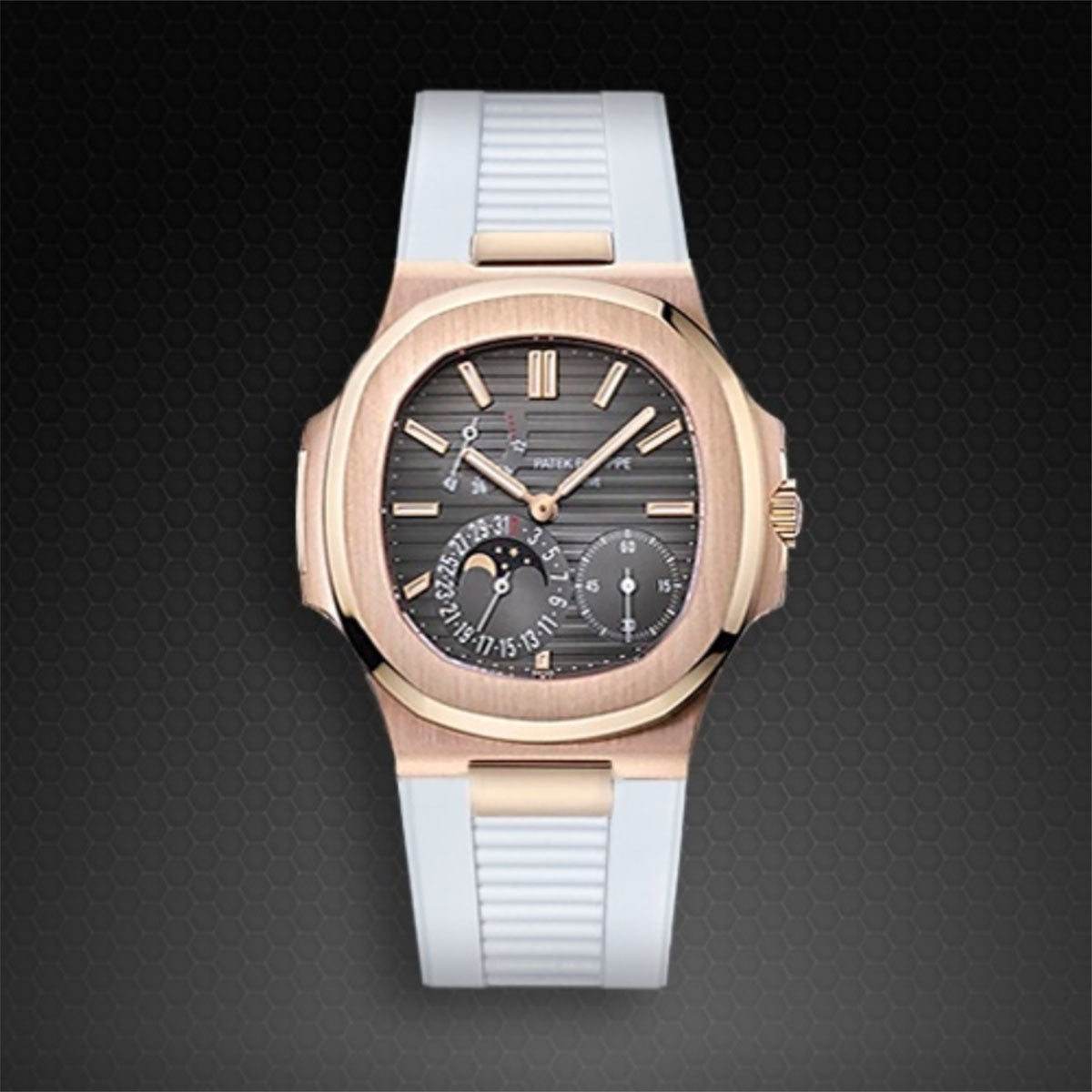 Patek Philippe - Rubber B - Bracelet caoutchouc pour Nautilus 5712 RG / WG - watch band leather strap - ABP Concept -