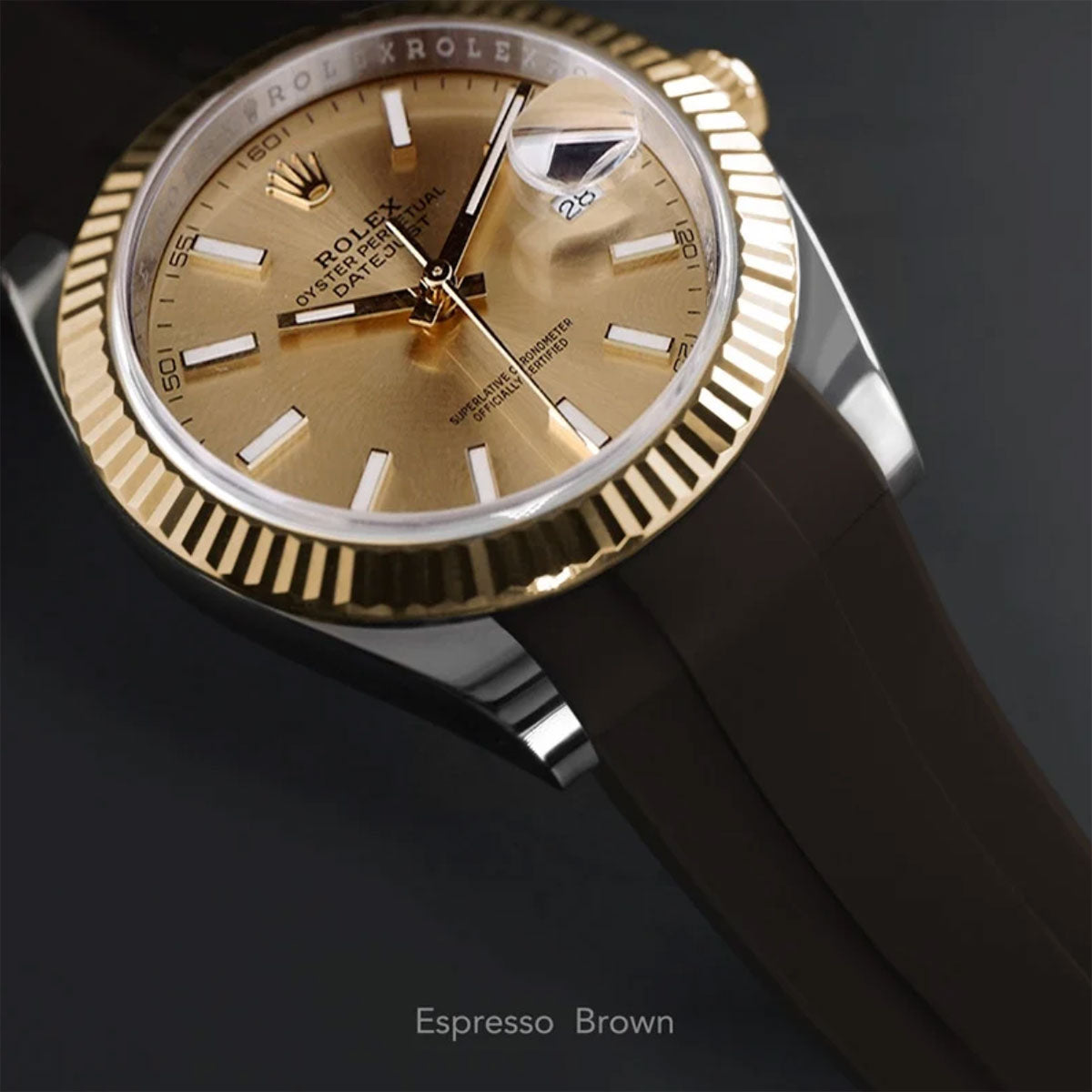 Rolex - Rubber B - Bracelet caoutchouc pour Datejust 41 mm - Série boucle ardillon - watch band leather strap - ABP Concept -