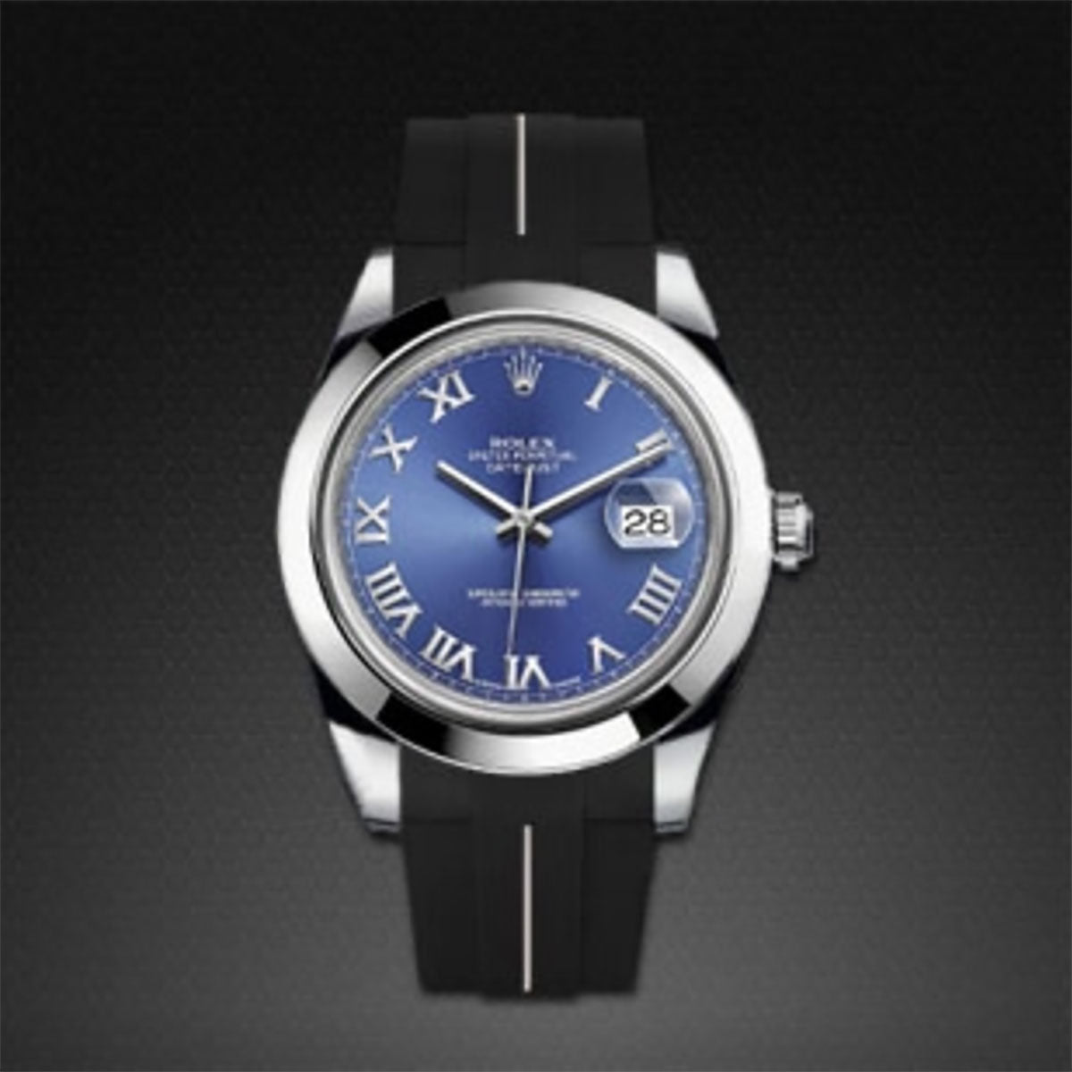 Rolex - Rubber B - Bracelet caoutchouc pour Datejust II 41 mm - Série classique - watch band leather strap - ABP Concept -