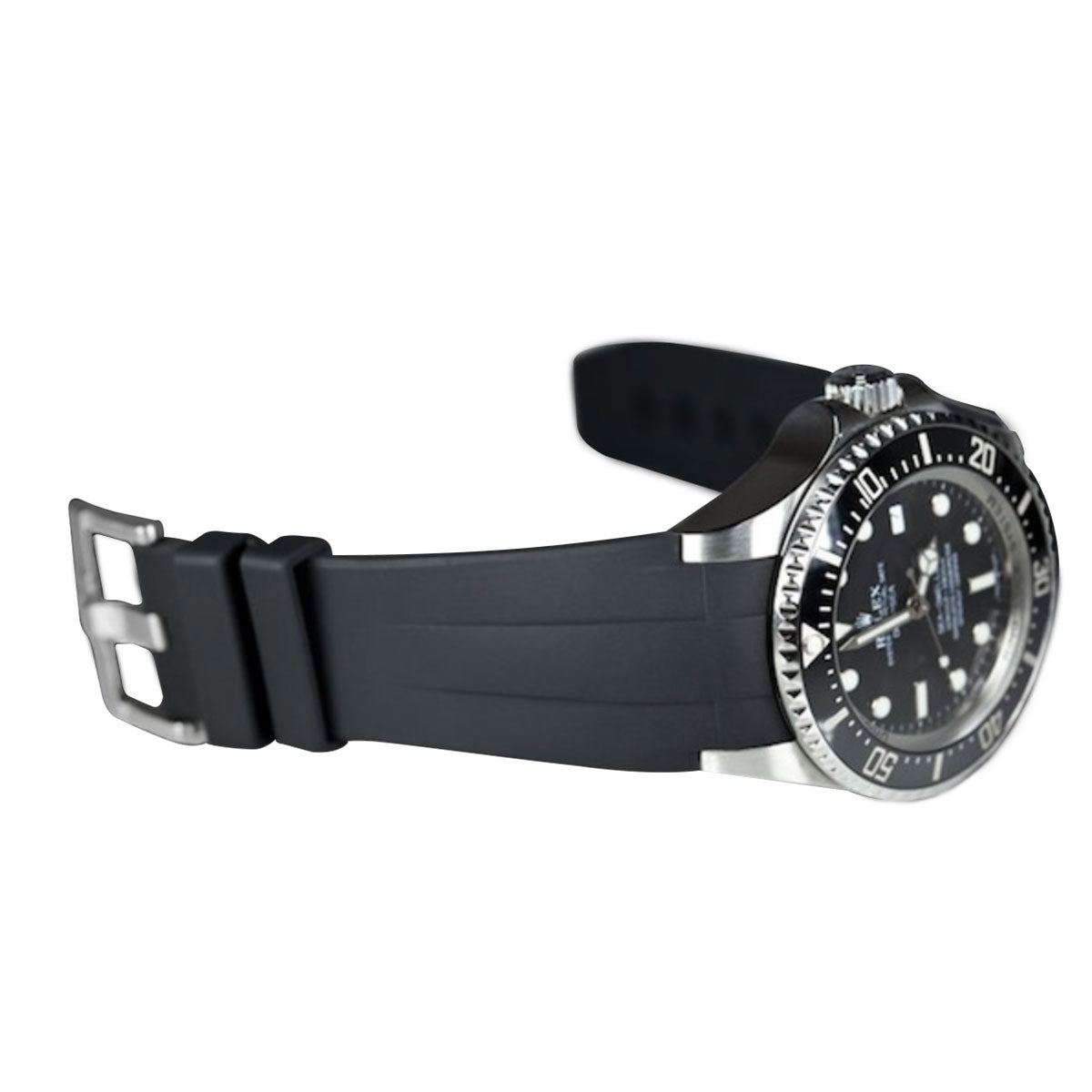Rolex - Rubber B - Bracelet caoutchouc pour Deepsea 116660 - Série boucle ardillon - watch band leather strap - ABP Concept -