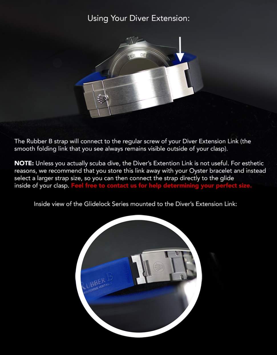 Rolex Rubber B strap for Rolex Deepsea 126660 Glidelock
