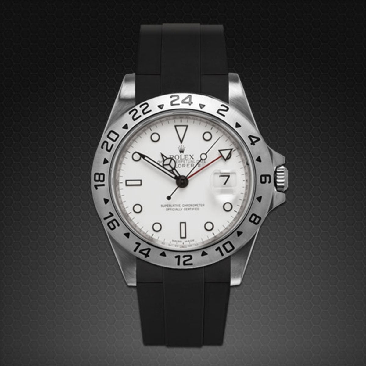 Rolex - Rubber B - Bracelet caoutchouc pour Explorer II 40mm - Série boucle ardillon - watch band leather strap - ABP Concept -