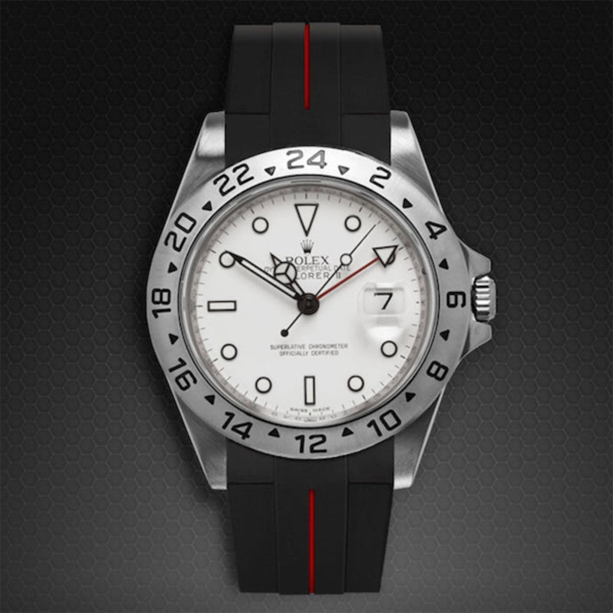 Rolex - Rubber B - Bracelet caoutchouc pour Explorer II 40mm - Série classique - watch band leather strap - ABP Concept -