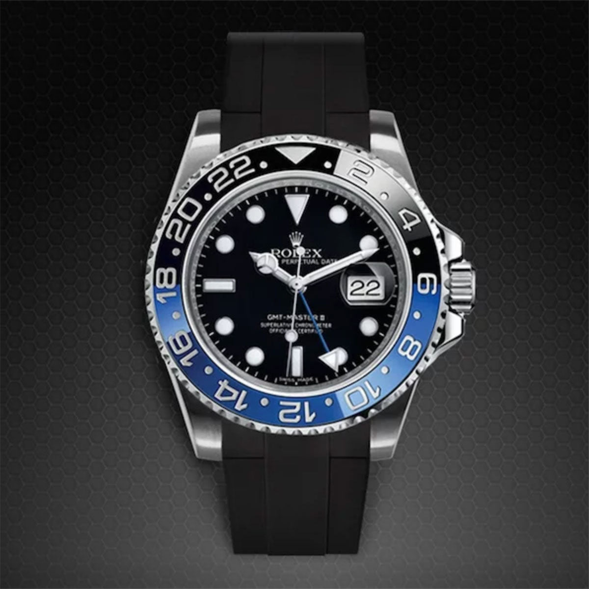 Rolex Rubber B strap for GMT Master II CERAMIC Velcroยฎ Series