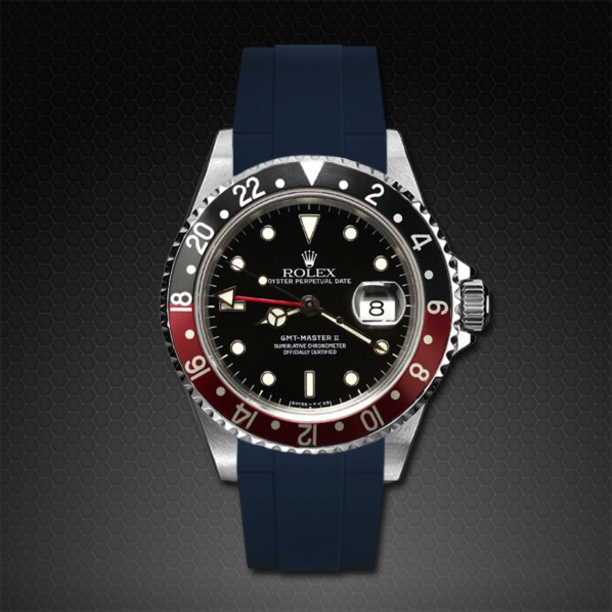 Rolex - Rubber B - Bracelet caoutchouc pour GMT Master II Non-Ceramic - Série classique - watch band leather strap - ABP Concept -