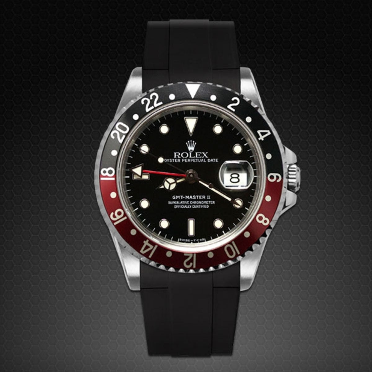 Rolex - Rubber B - Bracelet caoutchouc pour GMT Master II Non-Ceramic - Série Velcro® - watch band leather strap - ABP Concept -