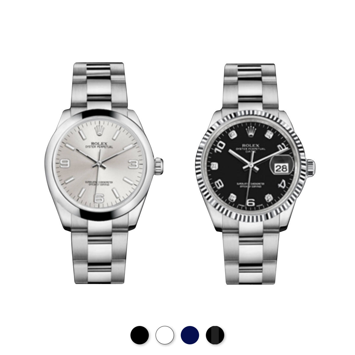 Rolex - Rubber B - Bracelet caoutchouc pour Oyster Perpetual 34mm / Date 34mm - Série classique - watch band leather strap - ABP Concept -